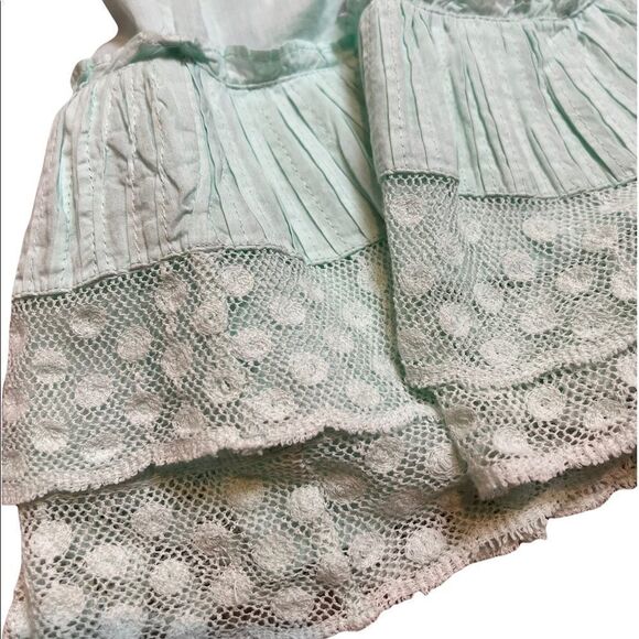 LOVESHACKFANCY ADLEY RUFFLED LACE MINI DRESS in Seafoam Green XL - Picture 9 of 11